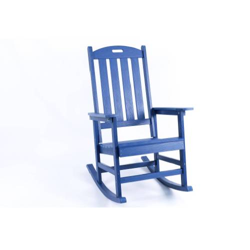Rocking chair navy blue color, suitable for all seasons: Outdoor lounge chair, made of sturdy HIPS material