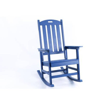 Rocking chair navy blue color, suitable for all seasons: Outdoor lounge chair, made of sturdy HIPS material