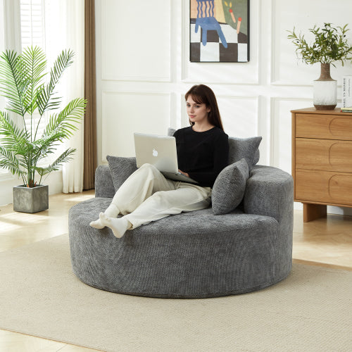 55 inch L Chenille Sponge Single Sleeper Chair, No Assembly