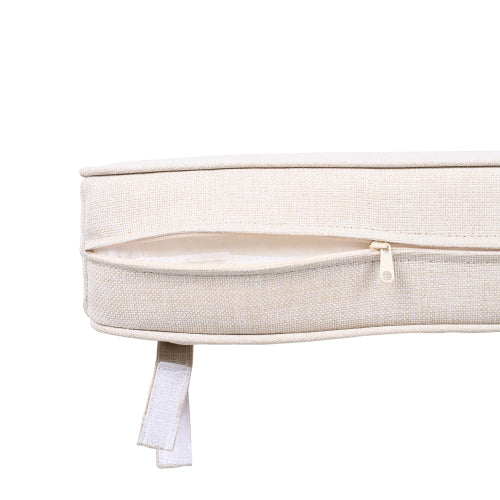 Acacia Wood Outdoor Club Chair with Beige Rope Arm and Beige Cushions,400 lbs Capacity