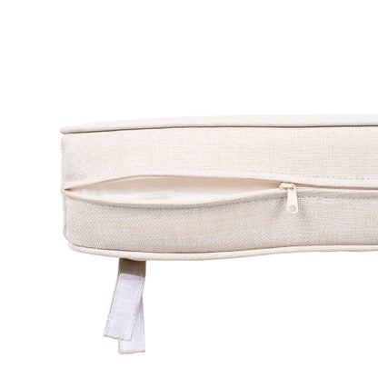 Acacia Wood Outdoor Club Chair with Beige Rope Arm and Beige Cushions,400 lbs Capacity