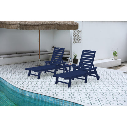 Lounge Chair with Side Table, 3-Piece Oversized Chaise Lounge Chair Set with Wood Texture