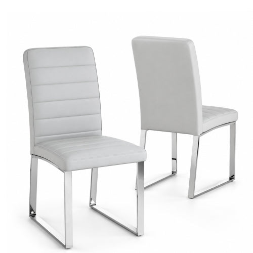 2-Pack Modern PU Dining & Office Chairs, High-Density Foam Seating with Heavy-Duty Electroplated Iron Legs, Multi-Use Side Chairs