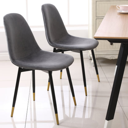 5-Piece Contemporary White Round Dining Set, MDF Table & 4 Velvet Chairs