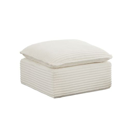 Square Vacuum Compressed Ottoman, No-Assembly High Density Foam Foot Stool, Fire Resistant Fabric for Small Apartment