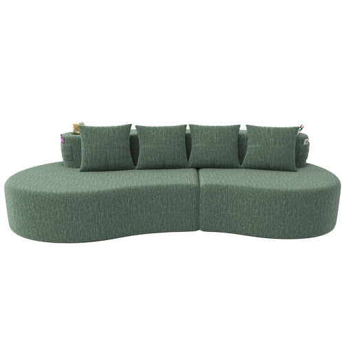 Modern Curved Sectional 3 Seat Minimalist Elegant Half Moon Sofa Compressed Modular Sectional Sofa for Living Room, Office, Apartment