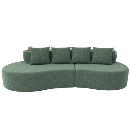 Modern Curved Sectional 3 Seat Minimalist Elegant Half Moon Sofa Compressed Modular Sectional Sofa for Living Room, Office, Apartment