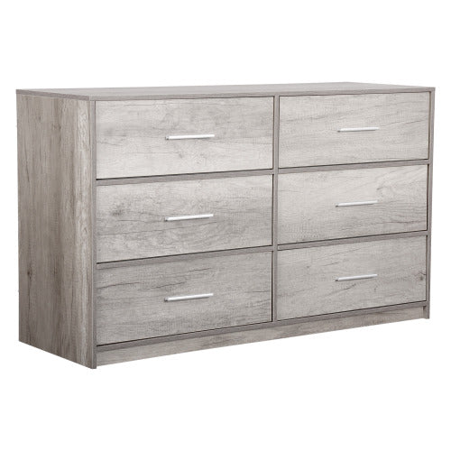 6-Drawer Dresser with Large Fabric Drawers, Grey