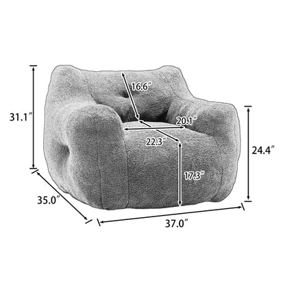 Adults High-Density Foam Stuffed Bean Bag Chair with Armrests