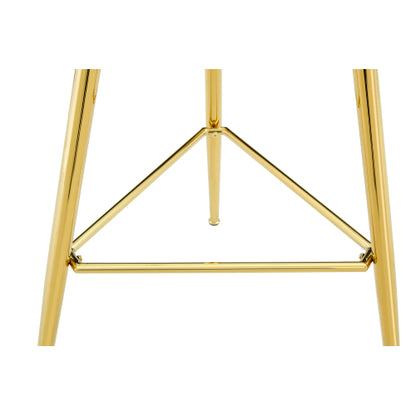36 Inch Height Bar Table, 34 Inch Round Tempered Glass Top Pub Table with Chrome-Plated Golden Metal Legs, Modern Bistro Table for Kitchen Island/Bar/Cafe