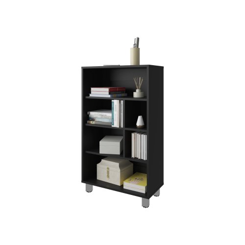 Wenge Finish Six-Shelf Home Bookcase Scratch Resistant Storage Display Rack