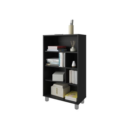 Wenge Finish Six-Shelf Home Bookcase Scratch Resistant Storage Display Rack