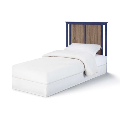 Mini Crib With Mattress Pad Midnight Blue/Vintage Walnut