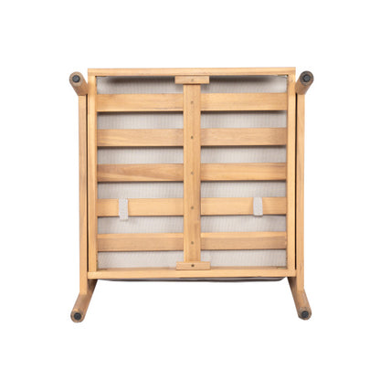 Patio Acacia Wood Chat Set, Club Chair + Coffee Table with Water-resistant Cushion, Teak + Beige