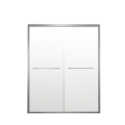 56-60"x74" Aluminum Frame Double Sliding Shower Door,Bypass Bathroom Sliding Door with Premium 1/4" (6mm) Clear Tempered Glass, Chrome Hardware Sliding Glass Shower Enclosure,Chrome Finished