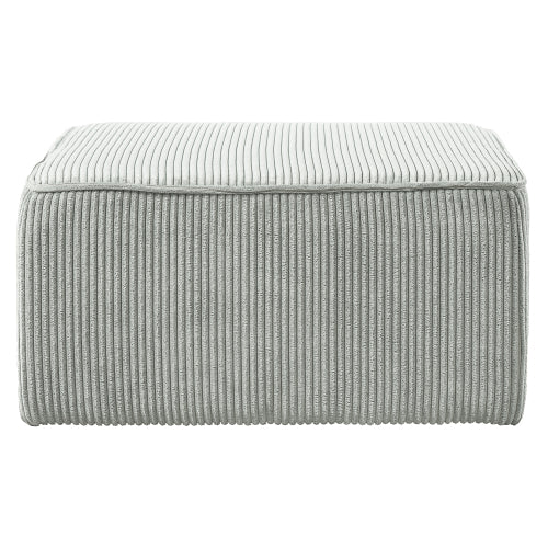Upholstered Square Ottoman, Light Blue