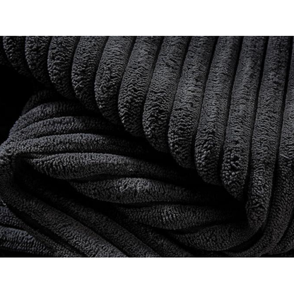 Ottoman Black Corduroy Modular Sectional Sofa Add-On for Living Room