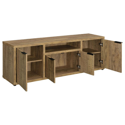 Farmhouse Mango Wood-Look 60 Inch TV Stand with 4 Storage Cabinets