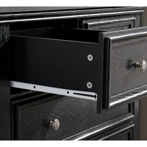 Modern 6 Drawers Dresser 6 Drawers Cabinet,Chest of Drawers Closet Organizers and Storage Clothes Storage Drawers Cabinet for Living Room, Farmhouse Dresser Organizer Black