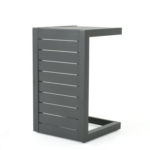 CAPE CORAL ALU C-SHAPED TABLE GREY