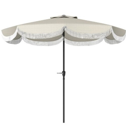 Vented Patio Table Umbrella,Outdoor Umbrella,with Crank, 8 Ribs, Push Button Tilt
