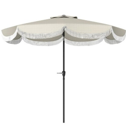 Vented Patio Table Umbrella,Outdoor Umbrella,with Crank, 8 Ribs, Push Button Tilt