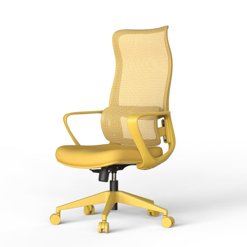Modern EErgonomic Colorful Office Chair 300lb (About 149.7kg) Home Office Mesh Breathable High Back, With Adjustable Lumbar Support Computer Chair, Integrated Molded Foam Seat Cushion, Fireproof (Yellow) xecutive Mesh Office Task Chair Ergonomic Design