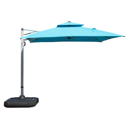 10'X10' Square Cantilever Umbrella with Center Pole, Lake Blue (Base Not Included)