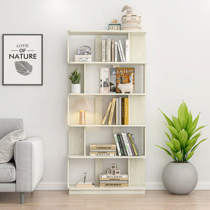 64.56 Inch 5-Tier Open MDF Bookshelf Free Combination Anti-Tip Design Multi-Color Household Display Shelf