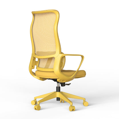 Modern EErgonomic Colorful Office Chair 300lb (About 149.7kg) Home Office Mesh Breathable High Back, With Adjustable Lumbar Support Computer Chair, Integrated Molded Foam Seat Cushion, Fireproof (Yellow) xecutive Mesh Office Task Chair Ergonomic Design