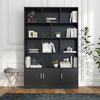 70.87 Inch Tall 10-Cube Bookshelf With 3 Closed Doors Home Storage Cabinet