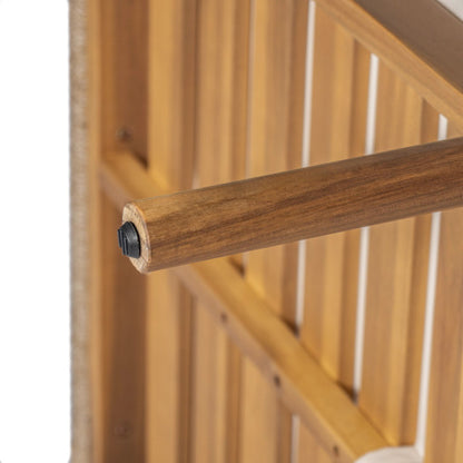 Modern Outdoor Woven Lounge Chair with Solid Wood Frame and Comfortable Polyester Cushions, Perfect for Patio, Garden, or Balcony