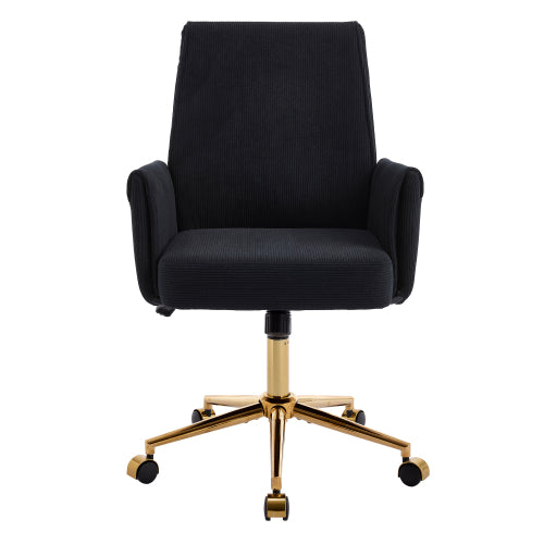Mid-back liftable office chair, striped fabric, and ergonomically designed, is an excellent choice for working, studying or relaxing. The mid-back design provides a better sitting experience.Black