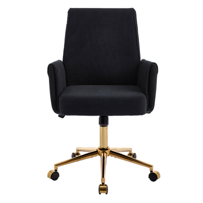 Mid-back liftable office chair, striped fabric, and ergonomically designed, is an excellent choice for working, studying or relaxing. The mid-back design provides a better sitting experience.Black