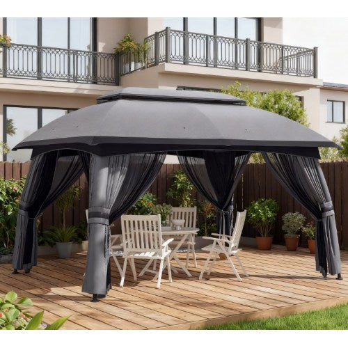 Outdoor Gazebo Canopy Shelter,Patio Gazebo,with Netting,Vented Roof