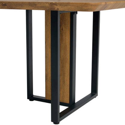 Wood Grain MDF Dining Table with Metal Frame