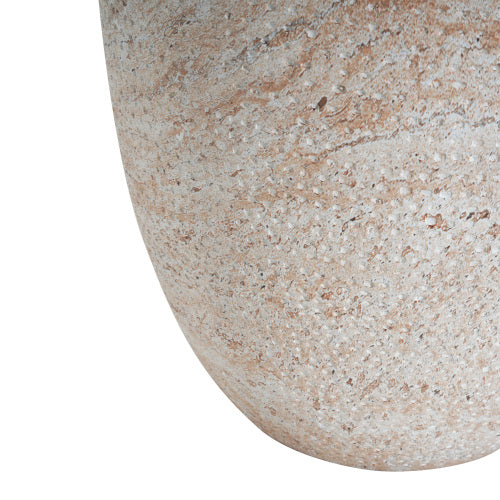 Outdoor/Indoor Lightweight Concrete Side Table,Travertine Finish