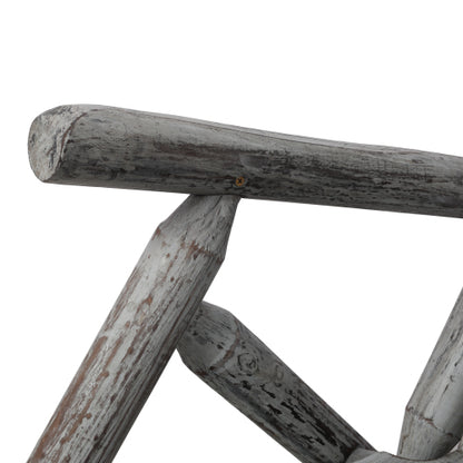 Wooden Porch Rocker Chair,Durable Wooden Porch Rocker Chair,Fir log Rocking Chair,Patio Rockers for Outside,Garde.Light Gray Color