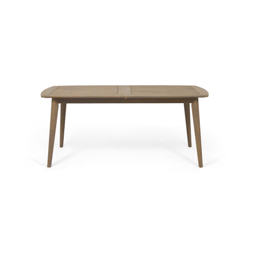 Outdoor Acacia Wood Expandable Dining Table, Gray