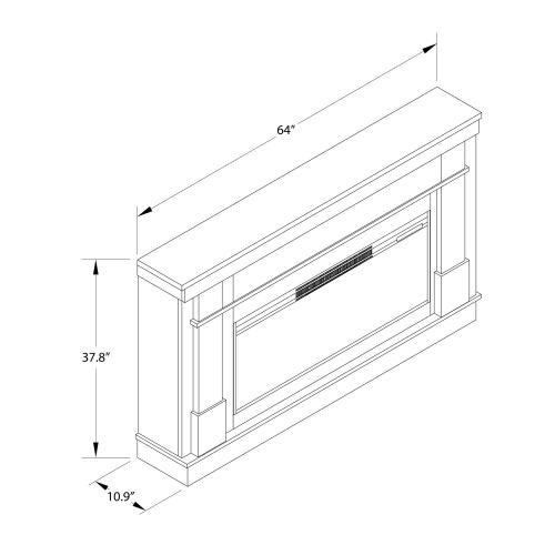 Waverly Wide Mantel with Linear Electric Fireplace & Crystal Ember Bed