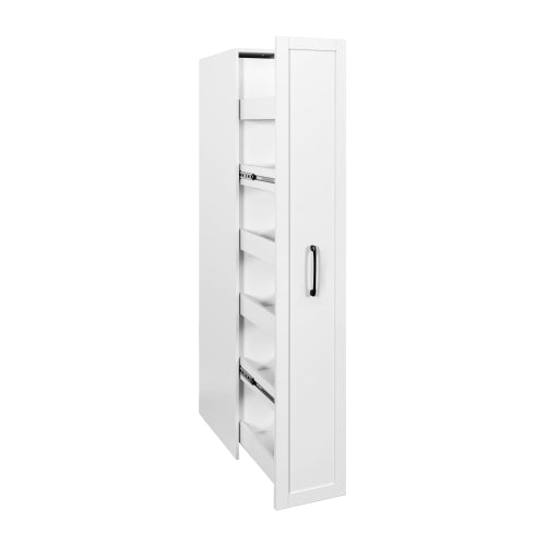 Slim Rolling Kitchen Storage Cart with Wheels Handle and 6 Tier Shelves White