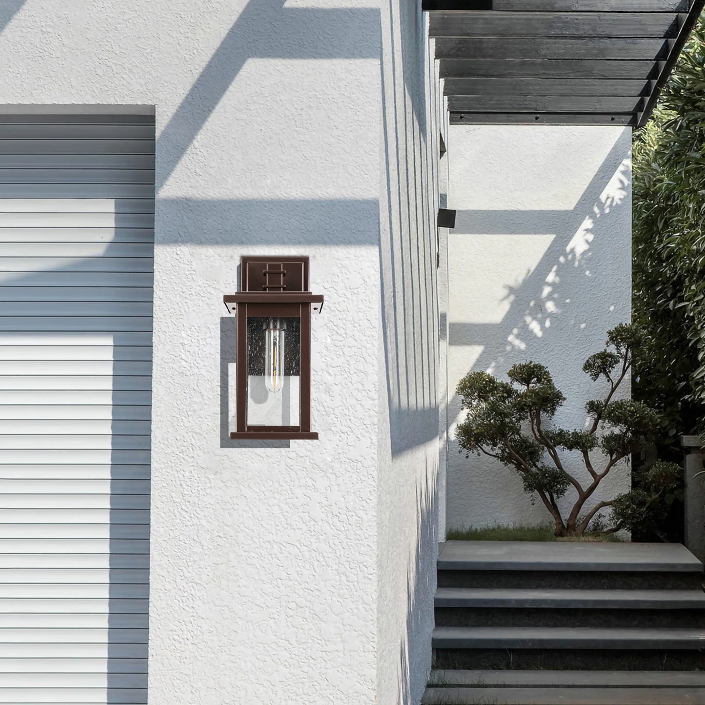 1 Set Oil Rubbed Bronze not Motion Sensing Outdoor Hardwired Wall Lantern Sconce with No Bulbs Included
