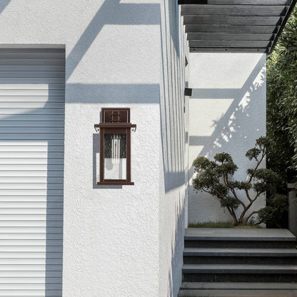 1 Set Oil Rubbed Bronze not Motion Sensing Outdoor Hardwired Wall Lantern Sconce with No Bulbs Included