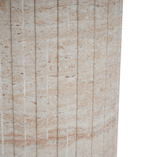 Outdoor/Indoor Lightweight Concrete Side Table,Travertine Finish