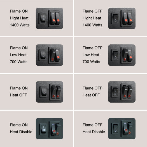 17 inch Freestanding Electric Fireplace Stove heater with 3D Flame effect