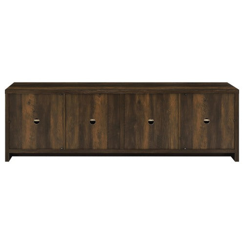 Dark Pine 78 inch TV Stand with 4 Doors & Adjustable Storage Shelves