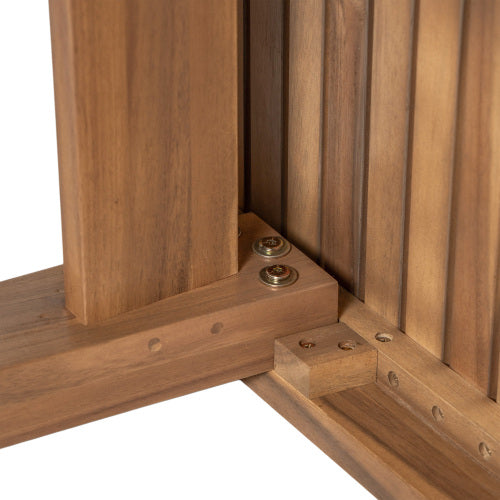 69" Acacia Wood Outdoor Dining Table with Slatted Top, 300 lbs Weight Capacity, Ideal for Patio & Garden Gatherings, Brown