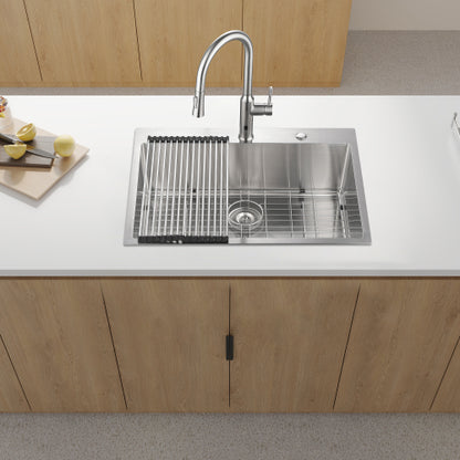 30x22x10"Drop-in Single Bowl Stainless Steel Kitchen Sink