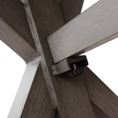 Modern Outdoor Aluminum Dining Table, Dark Gray