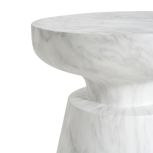 Outdoor Ponti Travertine Side Table,White